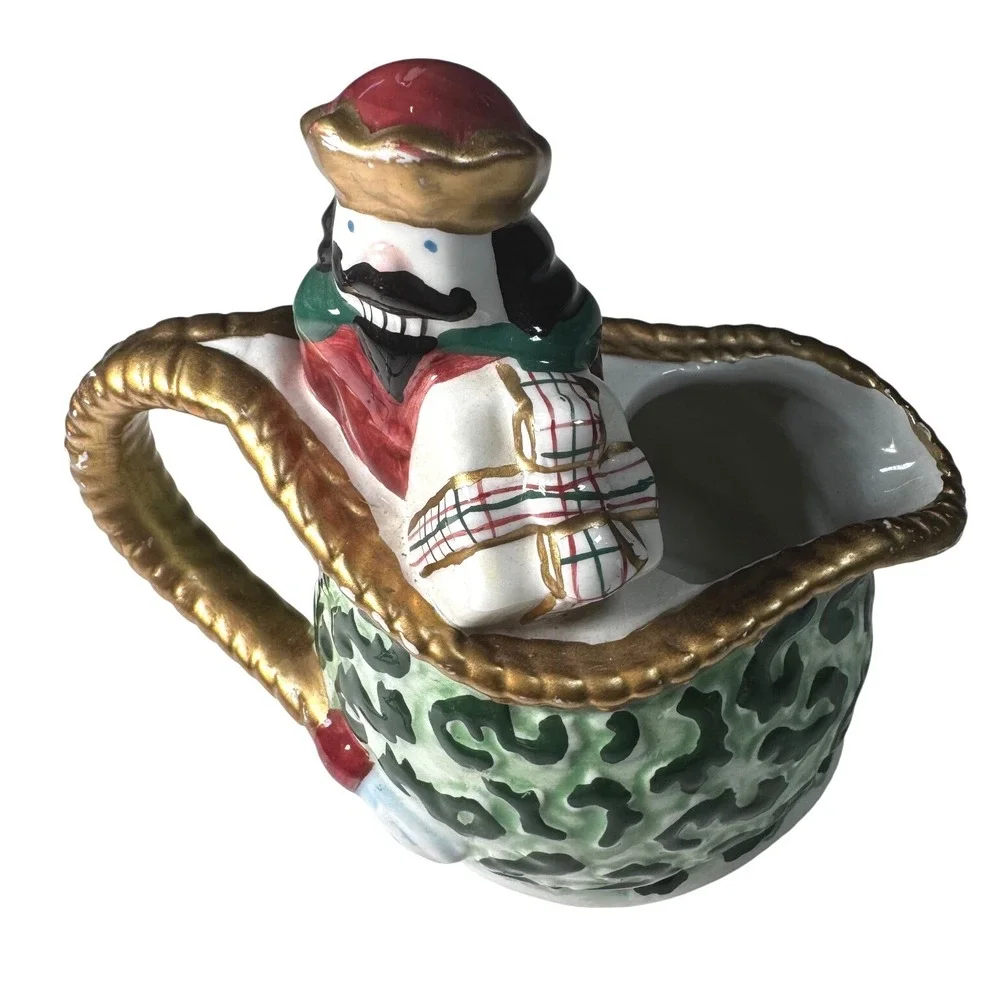 Avon China Santa Claus Nutcracker Creamer Pitcher‎ Christmas Collectible Novelty
